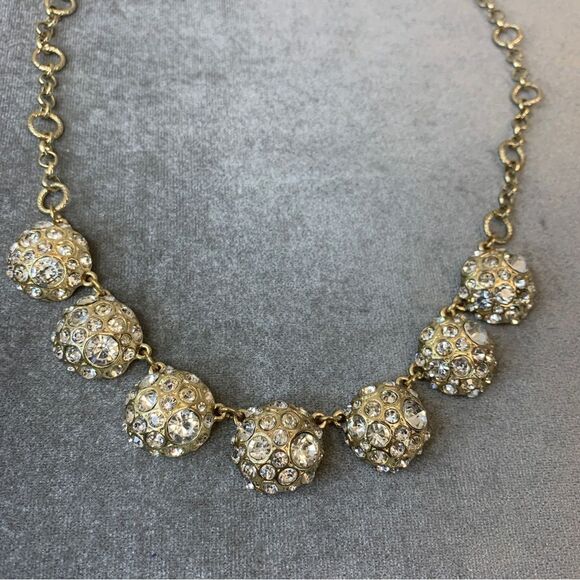 GOLDTONE rhinestone embellished circular necklace - Picture 1 of 12